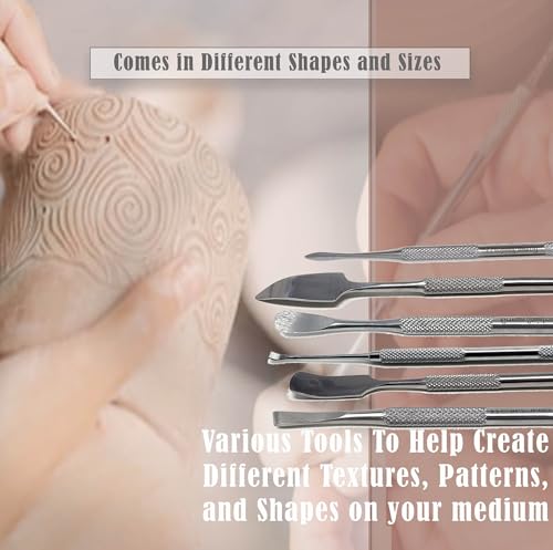 A2ZScilab - Stainless Steel Spatula Wax & Clay Sculpting Tool Carver Set, Carving Pottery Tools - Sculpture Shaper Polymer Modeling Tools for Clay, Pottery, Ceramics Artwork & Holiday Crafts (4PCS) - style: 4PCS