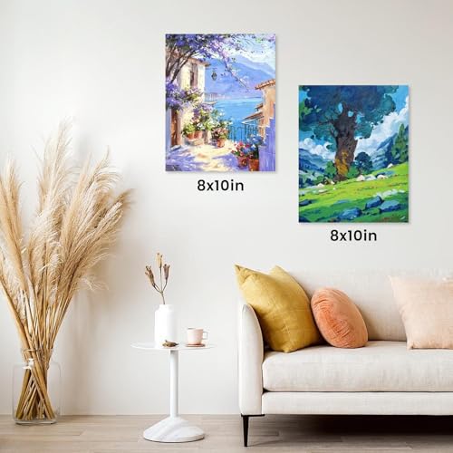 ESRICH Stretched Canvas for Painting, 3 Pack 8x10 Canvas Value Pack, Primed Acid-Free Cotton Blank Canvas, Paint Canvases for Oil & Acrylic Paint. - size: 8x10in 3pack