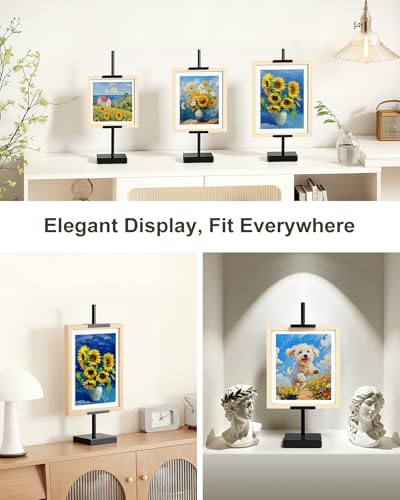Adjustable Tabletop Easel Stand, Picture Easels for Display Up to 17" H, Black Metal Picture Frame Holder Stand Table for Art, Photo (1 Pack) - color: Black 1Pack