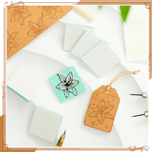 Frienda 24 Pcs 2" X 2" Rubber Carving Blocks Linoleum Blocks for Printmaking, Stamp Making, DIY Crafting, Scrapbook, Painting, Soft and Easy to Carve (White Green) - color: White Green