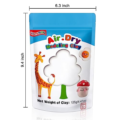 ifergoo Foam Modeling Clay, White Air Dry Clay, Super Light Magic Clay for School Art & Craft Project, Soft, No-Sticky & Non-Toxic, Best Gift for Age 3-12 Kids - color: White Color