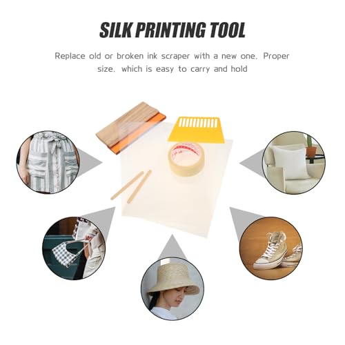 FRCOLOR Screen Printing Starter Kit 10pcs DIY Ink Squeegee Set with Scraper Tools for Handmade Silk Screen Printing Craft Supplies