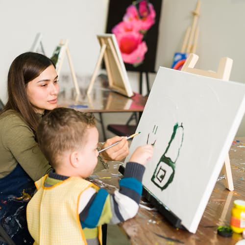 Halobios 6 Packs Stretched Canvases for Painting with 4x4in, 5x7in, 11x14in Canvas, Blank Canvases for Acrylics, Oils & Other Painting Media, 5/8 Inch Profile 100% Cotton Artist Framed Canvas - size: 6 Pack Mixed - 11×14IN 5×7IN 4×4IN