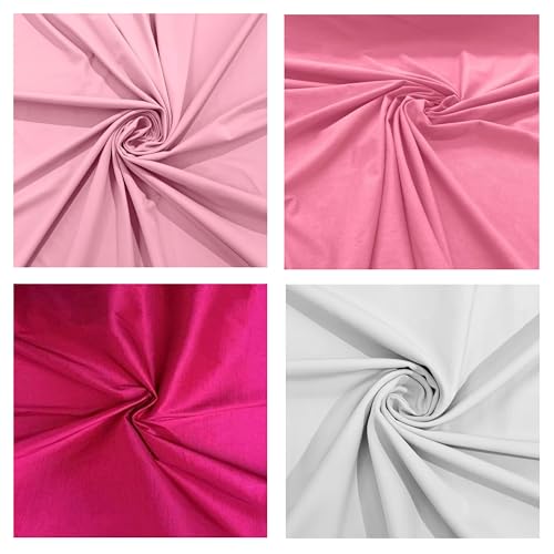 Cotton Spandex Jersey Fabric - 4 Way Stretch - 60" Width Sold by The Yard - Ideal for T-Shirts, Dresses, Athleticwear Apparel (Cream, 2 Yards) - color: Cream, size: 2 Yards