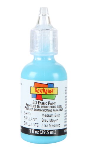 Scribbles 54128 3D Fabric Paint Shiny- Medium Blue