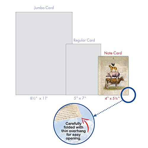 The Best Card Company - 10 Assorted Blank Note Cards Bulk Box Set 4 x 5.12 Inch with Envelopes (10 Designs, 1 Each) Boxed Assorted Kid Cards of Pets - FARM STAND M6595OCB - style: Farm Stand