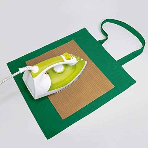 NPBAG 15 Pack 15'' X 16'' Green Cotton Tote Bags, Lightweight Blank Bulk Cloth bags with 1pc of PTFE Teflon Sheet - color: Green, size: Medium