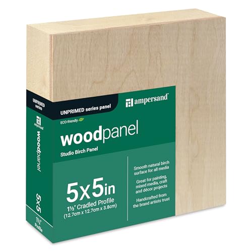 Ampersand Woodpanel - 5" x 5", 1-1/2" Cradle