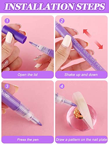 12 Color 3D Nail Art Pens Set, Kalolary Nail Point Graffiti Dotting Pen Drawing Painting Liner Brush for DIY Nail Art Beauty Adorn Manicure Tools - color: C