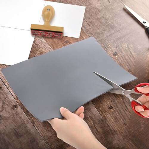 Tlence 4 Pack Rubber Stamp Sheets, 2.6 mm (0.1 inch) A4 Size Light Gray Rubber Pads, Soft Rubbers Mat for Engraving Machine Cutter, Laser Rubbers Carving Blocks Material to Making Custom Stamps
