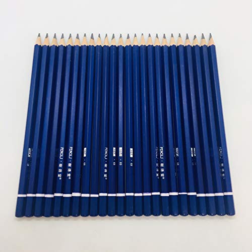 XDT#6B Drawing Pencils 24 Piece Set, Pro Art Graphite Sketching&Shading Supplies, Ideal For Kid Beginner Student Adults Artist - color: 6B 26 Pc Set