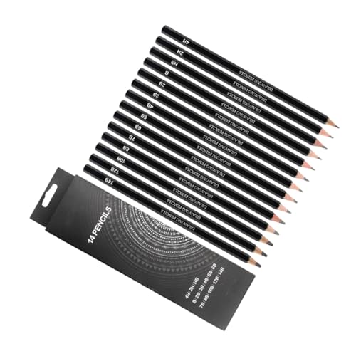 14pcs Graphite Drawing Pencils Set Extra Hard to Very Soft Professional Sketching Pencils for Artists and Students, Multi-hardness Shading and Sketch Art Supplies for School