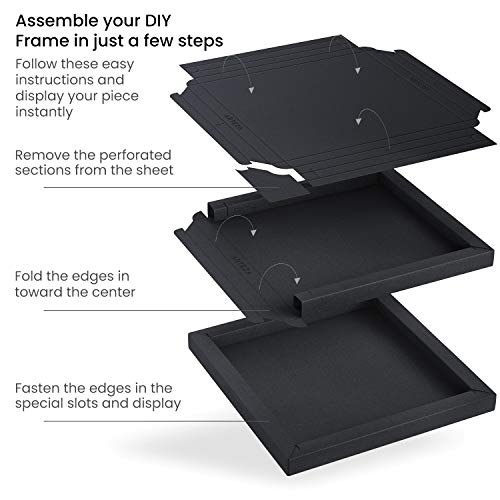 ARTEZA Mixed Media Paper Foldable Canvas Pad, 9.5x9.5 Inches, 20 Sheets, Black Paper