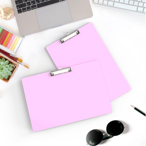 Extra Large 11x17 Clipboards, Landscape and Vertical Layout 2 Pack | Pink Plastic Drawing Boards with Low Profile Clip. Suitable for Watercolor, Sketching, Painting. Art & Drafting Supply - color: Pink