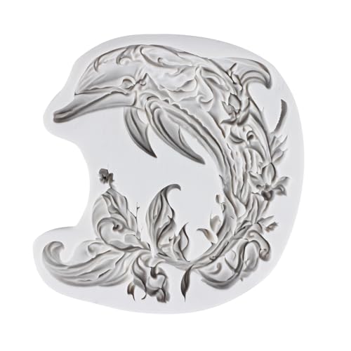 Dolphin Silicone Resin Casting Molds Dolphin Flower Polymer Clay Mold for DIY Crafts Epoxy Resin Casting Air Dry Polymer Clay Plaster Jewelry Making - color: Style K