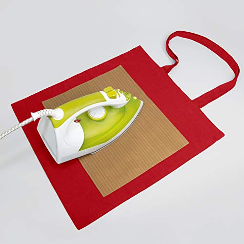 NPBAG 15 Pack 15'' X 16'' Red Cotton Tote Bags, Lightweight Blank Bulk Cloth bags with 1pc of PTFE Teflon Sheet - color: Red, size: Medium