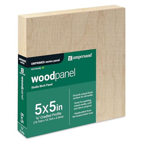 Ampersand Woodpanel - 5" x 5", 7/8 Cradle