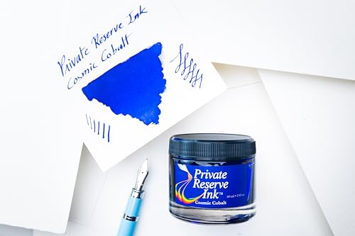 Private Reserve Premium Fountain Pen Ink, 60ml Bottle, Cosmic Cobalt | Premium fountain pen ink with smooth flow, rich color, and reliable everyday writing performance. - color: Cosmic Cobalt