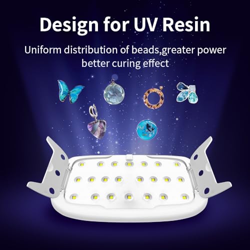 OSBANG 2 Pack UV Light for Resin, Large Size Foldable UV Resin Lamp and Mini Portable Light, Fast Curing and Light Weight UV Lamp, Resin Kits for Jewelry Making, DIY Craft - size: UV Resin Light Kit Pro