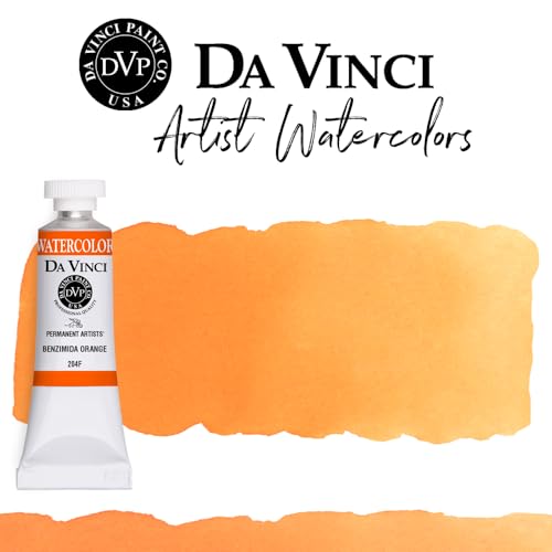DA VINCI PAINTS Professional Artist Watercolor Paint, Benzimida Orange, 15mL - color: Benzimida Orange, style: 15mL