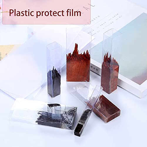 iSuperb 50 Sheets Thin Plastic Stickers Rectangular Sealing Protective Film PET Transparent Free Cutting for Silicone Resin Shaker Molds Quicksand DIY Pendant Jewelry Crafts - color: 50pcs