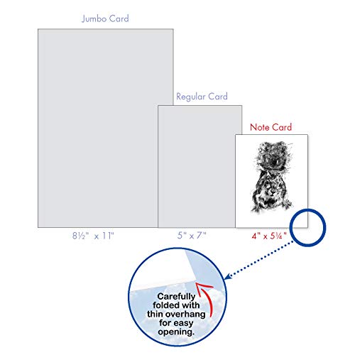The Best Card Company - 10 Assorted Blank All Occasions Notecards Boxed Set 4 x 5.12 Inch with Envelopes (10 Designs, 1 Each) Boxed Assorted Kid Cards of Pets - CHARCOAL ANIMALS M2956OCB - style: Charcoal Animals