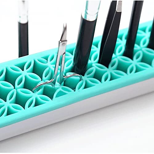 Silicone Brush Holder Organizer for Painting Brush Holder,Craft or Sewing Tools Brush Drying Rack Multipurpose Diamond Painting Pen Holder Sewing Craft Tool Holder Storage Box for Stash and Store