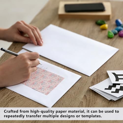 NBEADS 5 Pcs Large Transfer Tracing Paper, 1.09 Yards x 20.31Inch White Carbon Paper for Tracing Carbon Graphite Transfer Paper for DIY Wood Paper Canvas and Other Art Craft Surfaces
