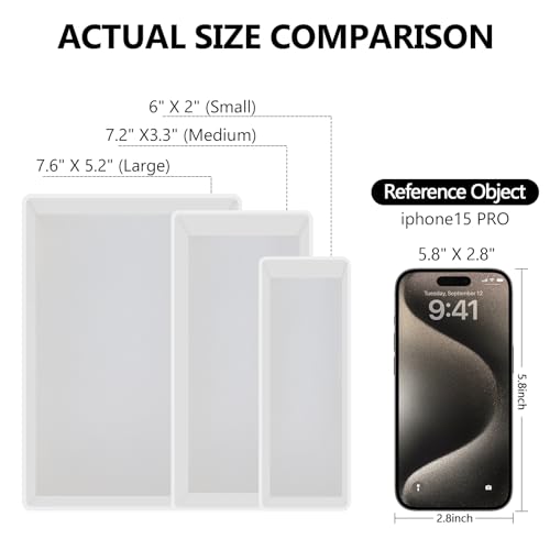 Large Resin Molds, Rectangle Silicone Molds for Epoxy Resin, 5 PCS Cuboid Resin Moulds with Wooden Support, Deep Casting Molds for Preserving Flowers, Insect Specimens, DIY Gifts, Furniture Decoration - size: Rectangle Resin Molds