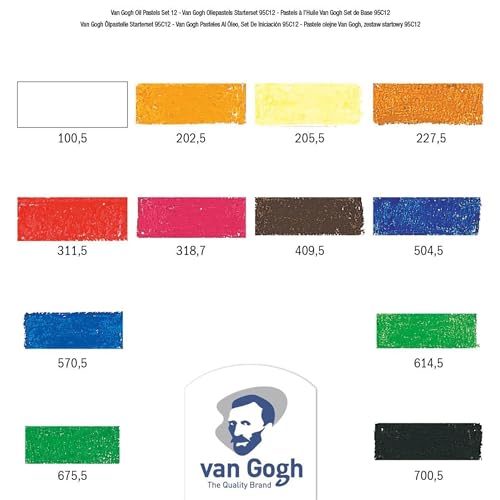 Van Gogh Oil Pastel, Round Full Stick, 12-Piece Set - style: 12-Piece Set, General Selection