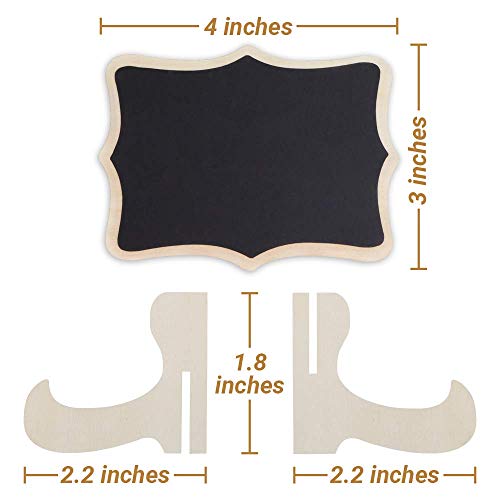 Mini Chalkboard Signs, 20 Pack Framed Small Chalk Board Food Labels with Easel Stand for Party Buffet or Wedding Celebration, Wooden Blackboard as Place Cards for Table Setting or Numbers