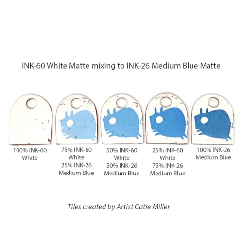 AMACO Ceramic Printing Ink, 8 oz. (236 mL), INK-26 Medium Blue Matte | Cone 05-10 Intermixable Ceramic Printing Ink for Screenprinting, Monoprinting, and More on Bisque and Unfired Clay - color: Ink-26 Medium Blue