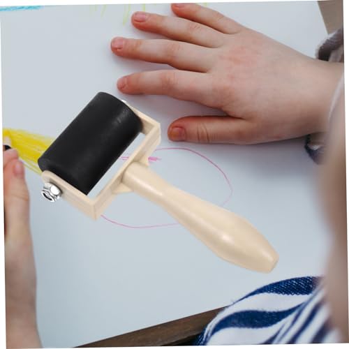 OHPHCALL Ergonomic Handle Printmaking Roller Ink Roller Tool Set Stamping Brayers for Art Supplies