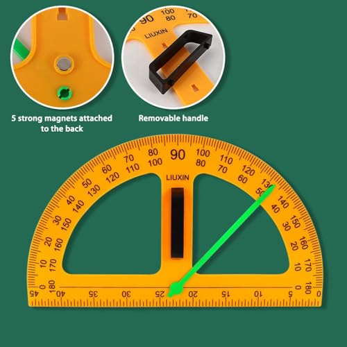Magnetic Geometry Tool, School Supplies Protractor Compass Set, Teacher Board Protractor Multi Purpose Kit, Math Tool Teaching Aidsprotractor Set, 5 Pcs - style: FIve-piece set