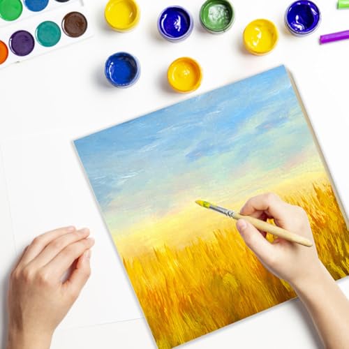 Unfinished Wood Panels, 10 x 10 Inch Wood Canvas Boards, 5 Pcs Wooden Canvas Panels Boards for Crafts Painting Canvas DIY Art Projects Pouring Arts Use with Oils Acrylics - size: 10×10×0.8 Inch