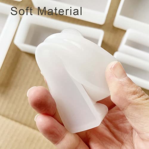 11Pcs Cube Molds for Resin Hexahedron Crystal Polyhedral Mold Square Rectangular Molds Silicone Cube Casting Molds for Insect Plant Specimen Candle Wax, Soap Display Tray Molds Kit 11 Sizes