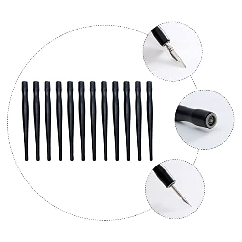 Tofficu Comic Dip Pen Holder Dip Pen Nib Holder for Manga Drawing and Calligraphy Easy Replacement Penholder for Thin Line Art Writing Supplies 5.11 in - color: Blackx2pcs