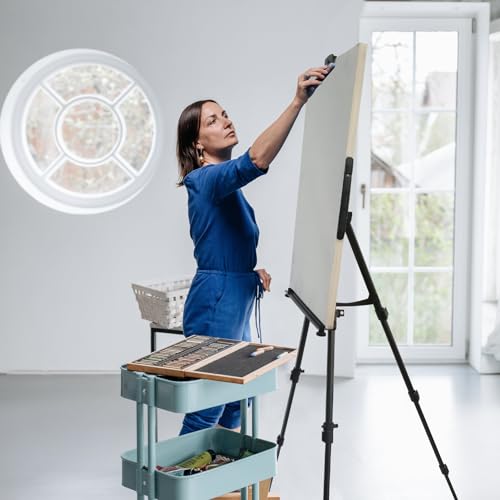 Art Easel for Painting and Display – 4pcs Adjustable Floor 66 Inch Folding Aluminum Easel Stand for Sign - Table Top Canvas Stand - Portable Drawing Paint Heavy Duty for Artist Adults Holder or Teen - style: 66B 4-Pack