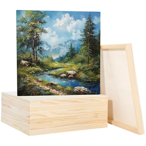 8 Pcs Wood Panels, 12×12 Inch Unfinished Wooden Boards for Painting, Wooden Canvas Panels for Pouring, Wood Cradle Boards for Art Crafts, DIY Projects