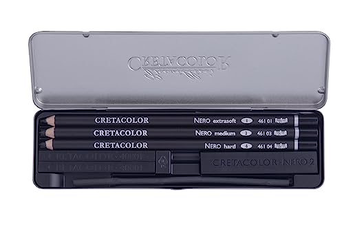 CRETACOLOR Nero Deep Black Pocket Pencil Set, 7 Pieces, multicolor