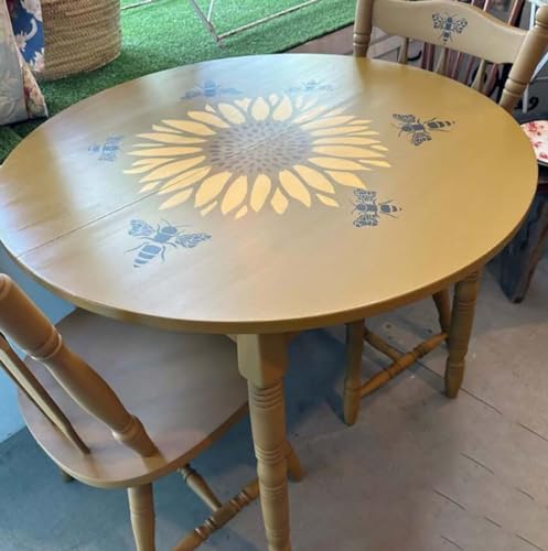 Large Flower Stencils for Wood Fence Sunflower Stencils for Painting Floral Stencil Templates for Walls Furniture Fabrics - style: Sunflower