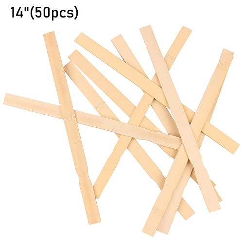Wooden Paint Stir Sticks - 14 Inch REWISS Paint Sticks Wood Stirrers Paddles Resin or Wooden Craft Sticks, Garden and Library Markers(Pack of 50) - size: 14 inch(50pcs)