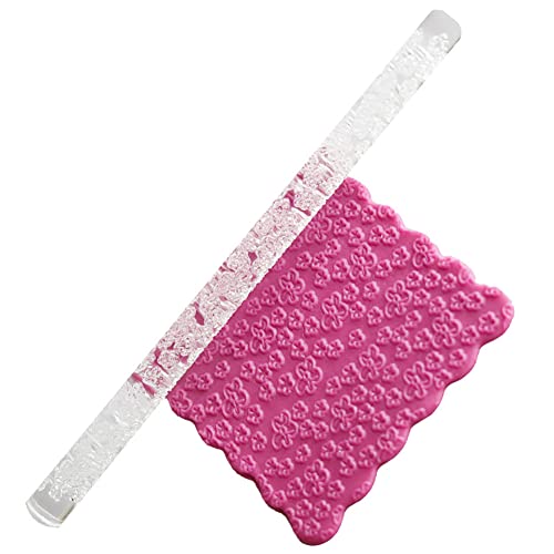 Rengue Acrylic Rolling Pin with 28 Patterns, Compliant Material, Comfortable Grip, 16 X 1 Cm, Lightweight for Dough and Pastry Acrylic Rolling Pin with 28 Patterns, Nan Kitchen (#21) - size: 52011 plum blossom