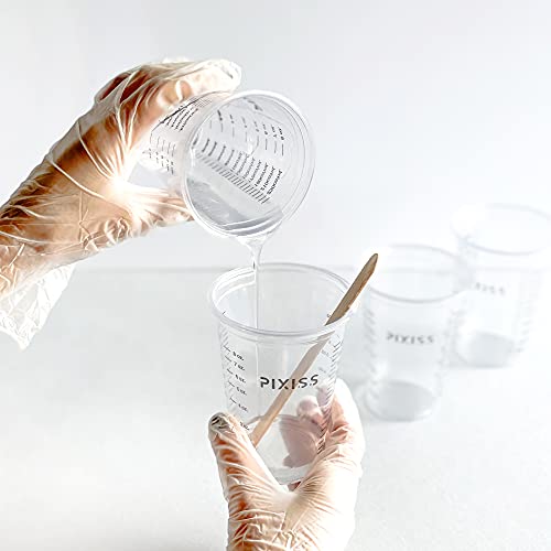 Disposable Epoxy Resin Mixing Cups (100-Pack) Clear Plastic 10-Ounce for Measuring Paint Epoxy Resin Art Supplies - Graduated Measurements in ML and OZ - size: 100x 10-ounce
