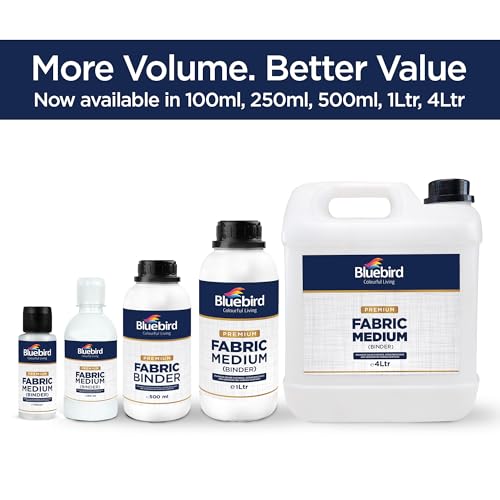 BLUEBIRD Fabric Medium - Textile Medium for Fabric Painting, Prevents Flaking, Ideal for Clothes, Accessories, and More (135.2 Fl Oz) - size: 135.2 Fl Oz (Pack of 1)