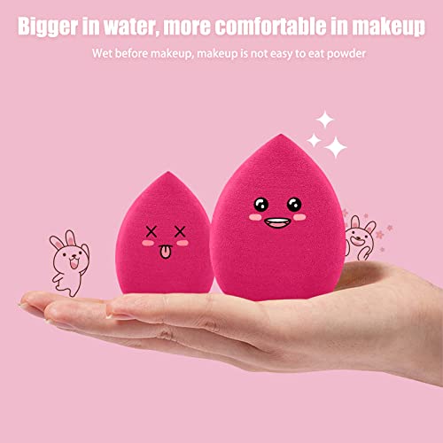 12 Pieces Professional Makeup Sponge Set,Latex Free Flawless Soft Setting Face Puffs,Multicolor Makeup Blending Sponge Cosmetic Applicator for Powder,Liquid,Facial Makeup Tools - color: Black Red Purple