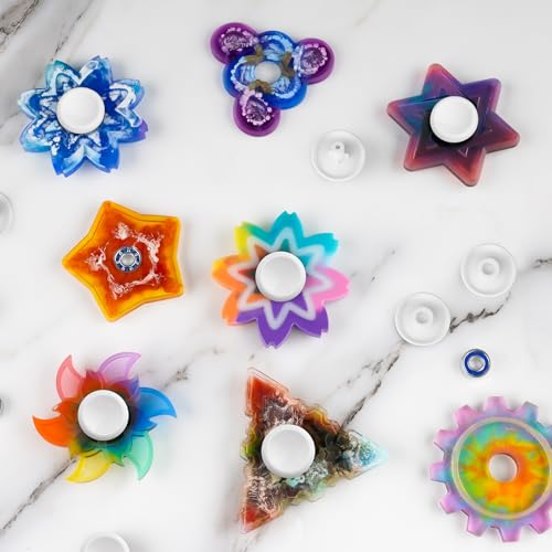 16 Pack Fidget Spinner Bearing and Cap Replacement Set, Chrome Steel Bearing Balls, High Speed 13mmx7mmx4mm Bearings Single Sealed Small Bearings for Fidget Spinner - size: ONLY 16 WHITE Cap Bearings