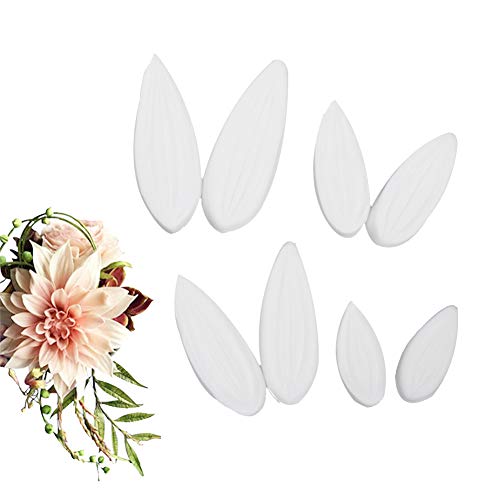 KALAIEN Dahlia Sugar Flower Veining Molds Fondant Cutters Gumpaste Cake Craft Tools(14PCS) - color: Dahlia Set(14pcs)