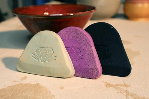 DiamondCore Tools Pottery Sponges - 3 Clay Sponge Options, Ceramics Finishing & Shaping, Pottery Wheel Throwing Tool (Medium Sponge - Purple) - color: Medium Sponge - Purple