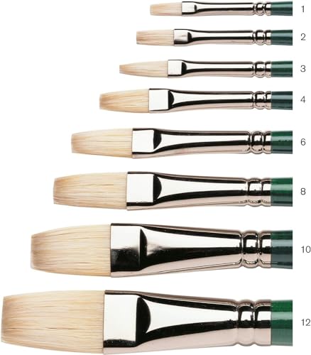 Winsor & Newton 5974708 Winton Hog Flat #8 Bristle Brush - size: #8, style: Flat